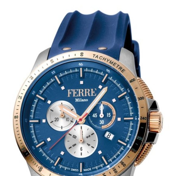 NEW FERRE MILANO Men's Silicon & Stainless WATCH - Picture 2 of 3